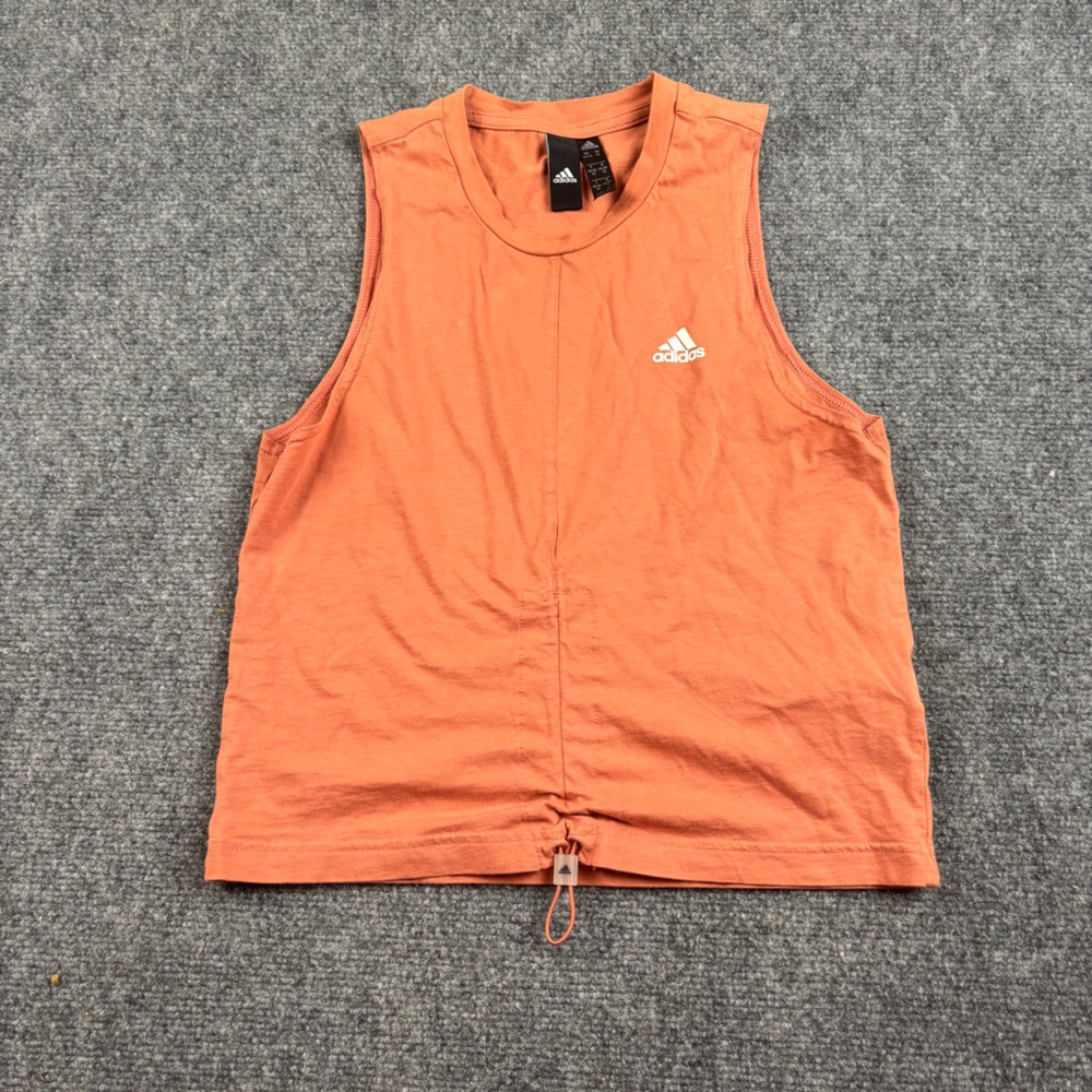 ADIDAS Women’s Terracotta Orange Sleeveless Athletic Tank Cinch Front size: XS